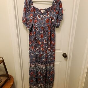 Floral Blue Maxi Dress